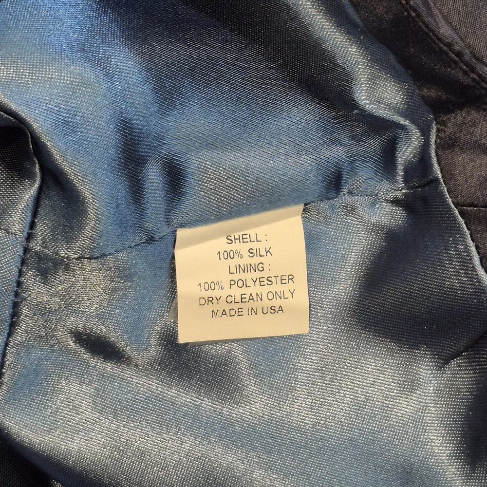 Jenny Yoo Silk Halter Slate Blue Dress SIZE 6 - Picture 7 of 8